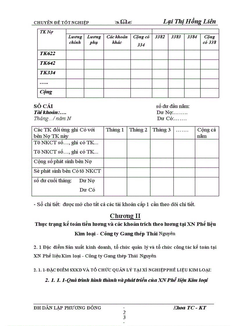 image for page Kế toán tiền lương và các khoản trích theo lương tại Xí Nghiệp Phế liệu Kim loại – Công ty Gang thép Thái Nguyên