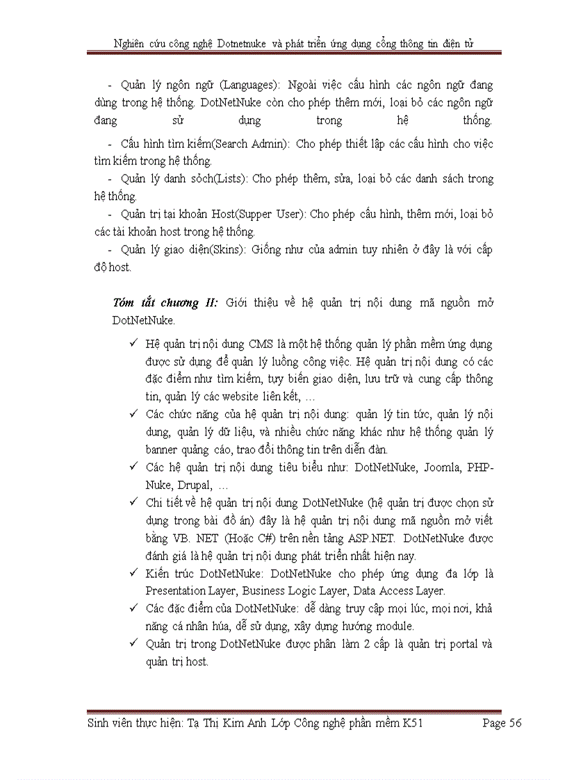 image for page Nghiên cứu công nghệ Dotnetnuke và phát triển ứng dụng cổng thông tin điện tử
