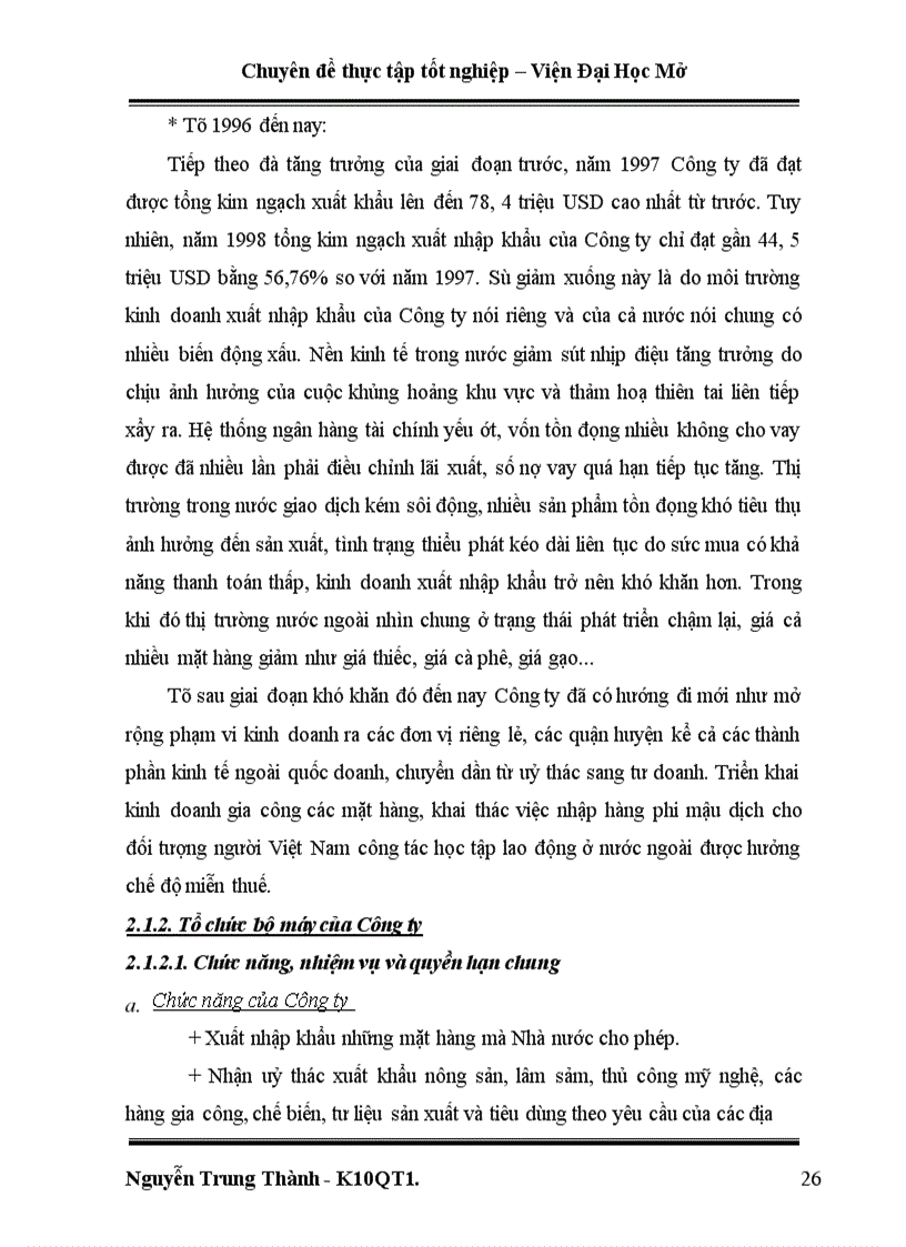 image for page Một số giải pháp hoàn thiện hoạt động kinh doanh xuất khẩu tại Công ty Xuất Nhập khẩu Tổng Hợp I – bộ thương mại.