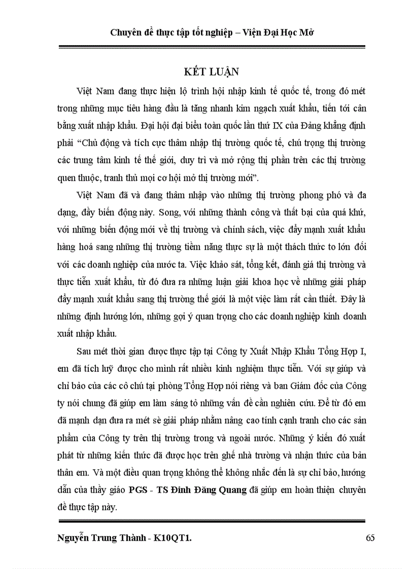 image for page Một số giải pháp hoàn thiện hoạt động kinh doanh xuất khẩu tại Công ty Xuất Nhập khẩu Tổng Hợp I – bộ thương mại.