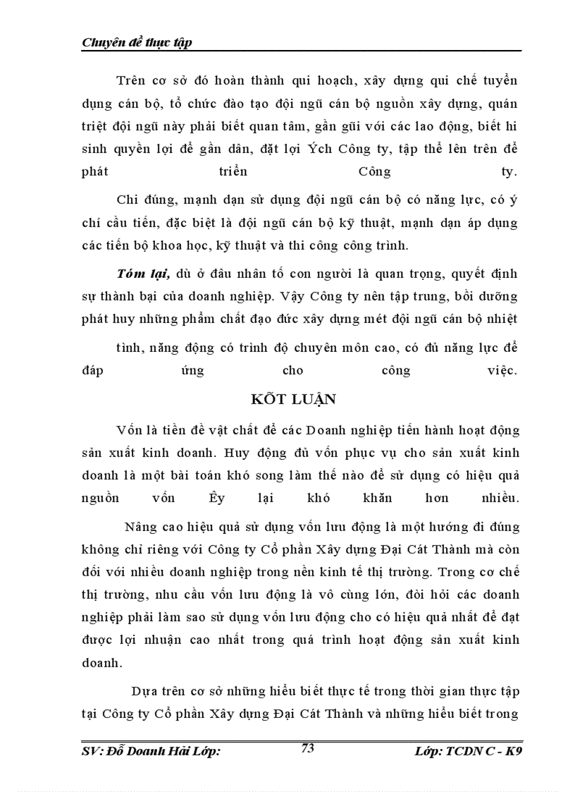 image for page Sử dụng hiệu quả vốn lưu động tại Công ty Cổ phần Xây dựng Đại Cát Thành