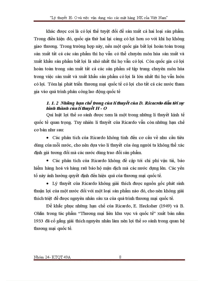 image for page Lý thuyết H-O và việc vận dụng vào các mặt hàng nhập khẩu của Việt Nam