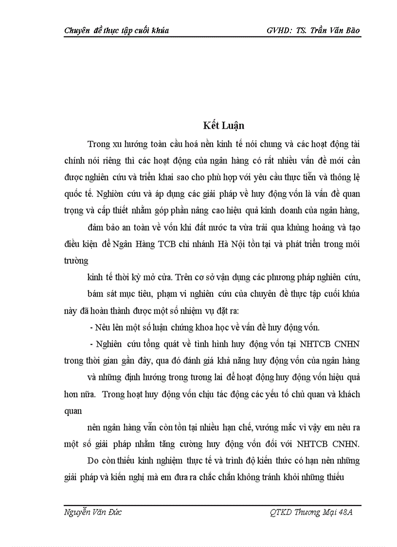 image for page Thực Trạng Và Giải Pháp Nâng Cao Hiệu Quả Huy Động Vốn Tại Ngân Hàng Techcombank Chi nhánh Hà Nội