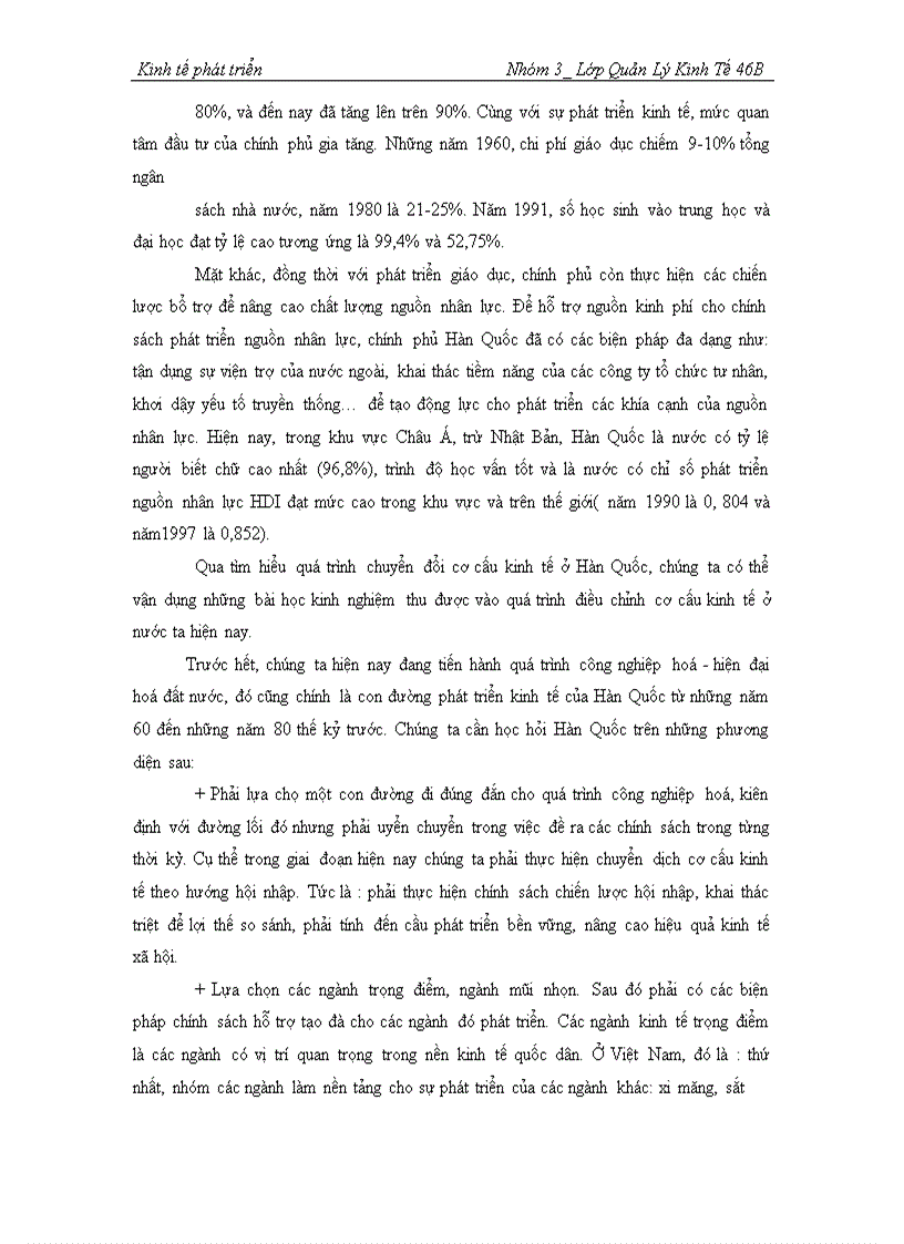 image for page Phân tích quá trình chuyển dịch cơ cấu kinh tế ở Hàn Quốc từ 1962 đến nay-Nguyên nhân và những bài học kinh nghiệm