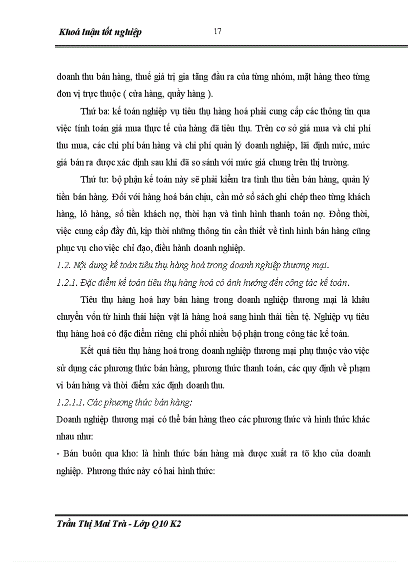 image for page Hoàn thiện kế toán tiêu thụ hàng hoá tại Công ty Thương Mại và Dịch vụ Tràng Thi