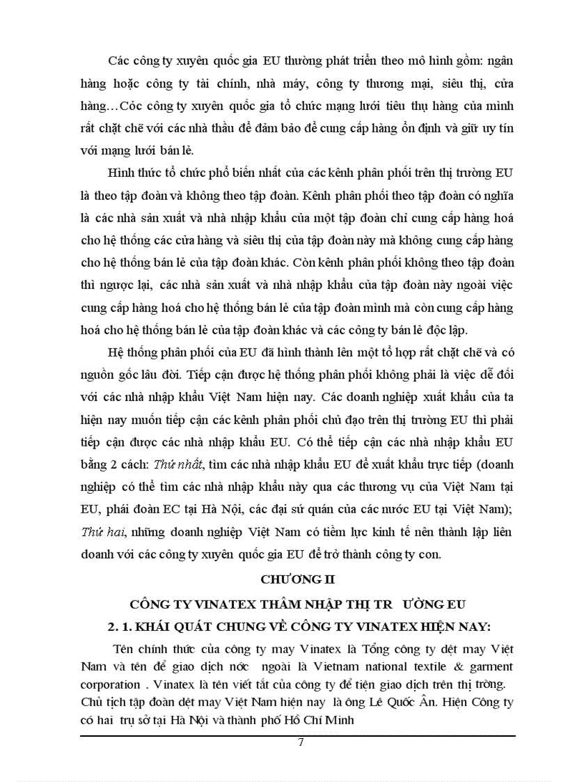 image for page Vinatex mở rộng thị trường sản phẩm may mặc ở eu