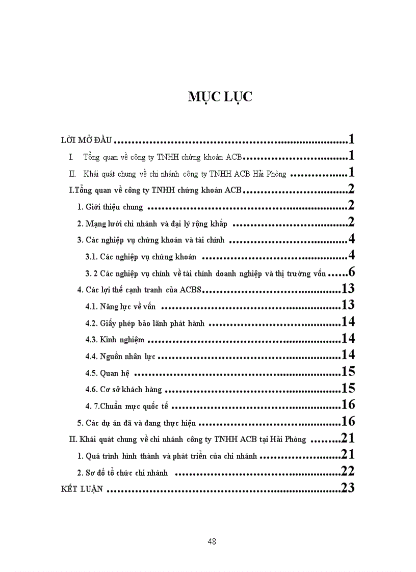 image for page Tổng quan về công ty TNHH chứng khoán ACB