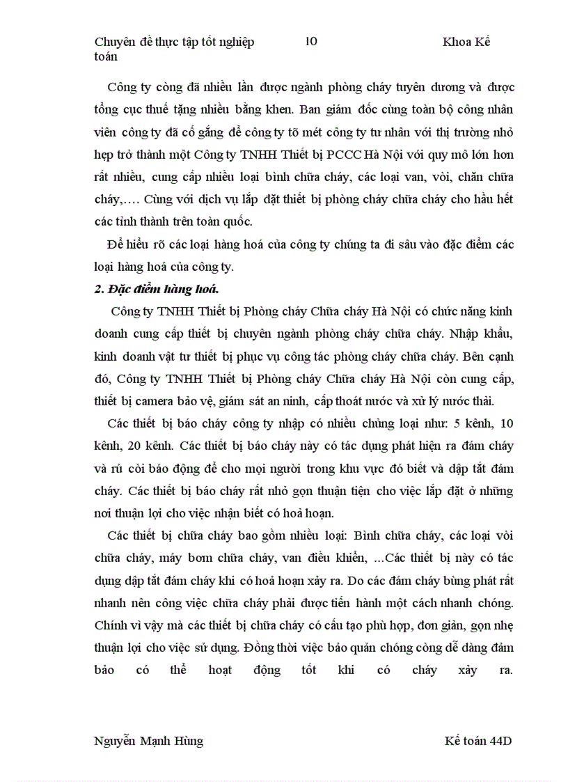 image for page Hoàn thiện kế toán thu mua và tiêu thụ hàng hoá ở Công ty TNHH Thiết bị Phòng cháy Chữa cháy Hà Nội