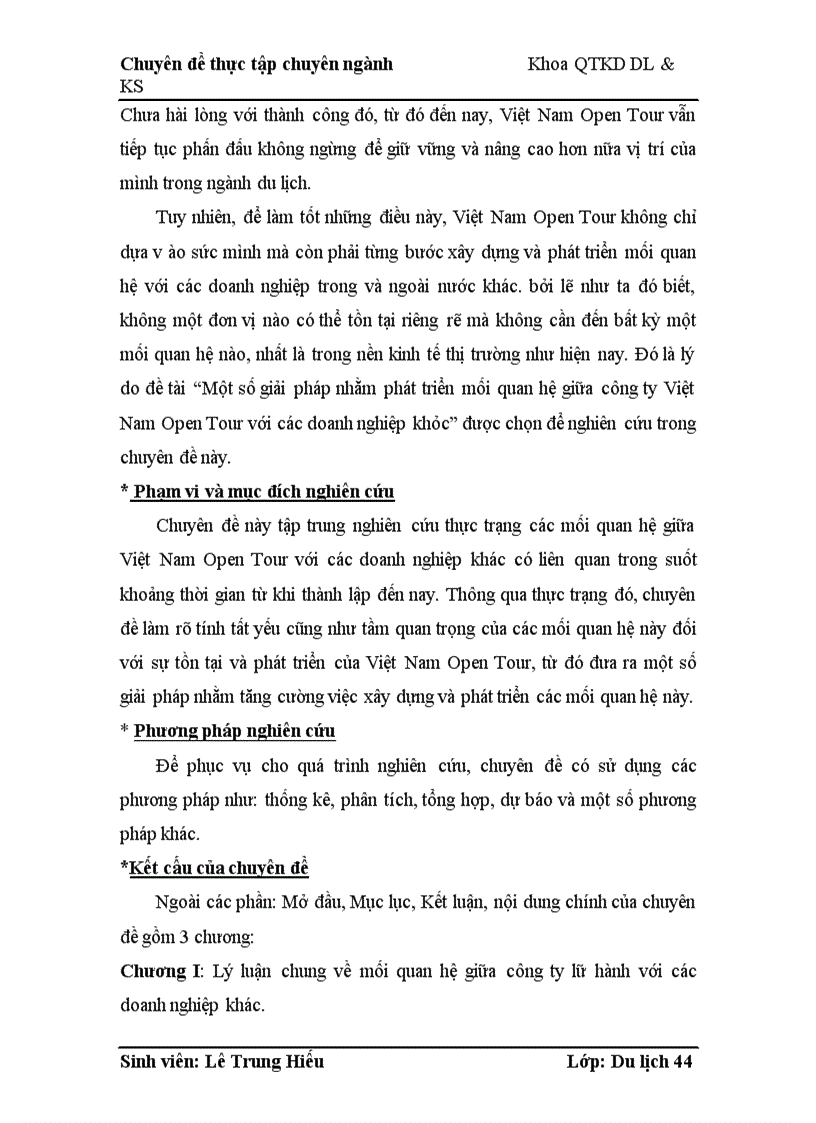 image for page Một số giải pháp nhằm phát triển mối quan hệ giữa công ty Việt Nam Open Tour với các doanh nghiệp khác