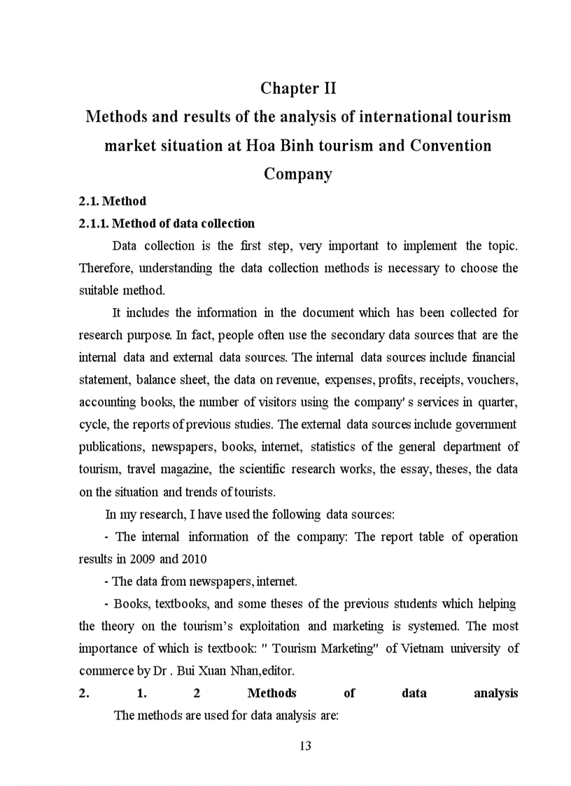 image for page Solutions to develop the international tourist market at Hoa Binh tourist and Convention Company