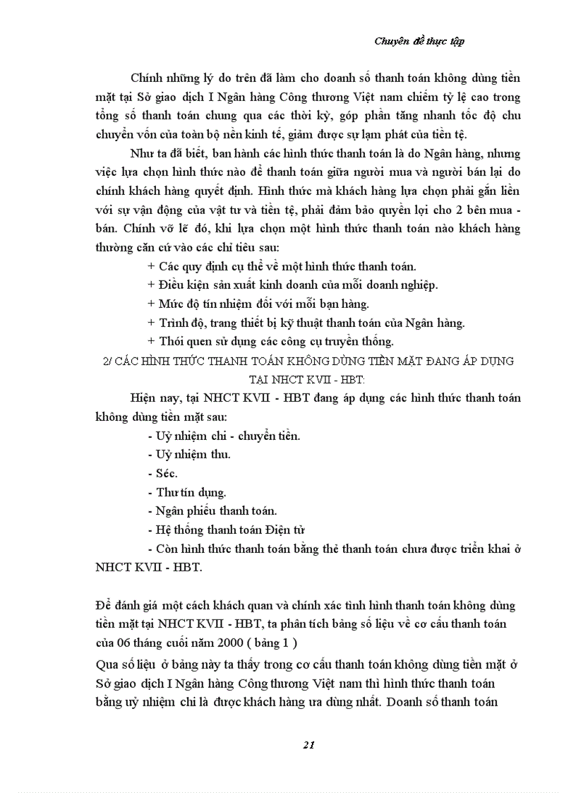 image for page Một số vấn đề nhằm hoàn thiện và phát triển tác thanh toán không dùng tiền mặt tại chi nhánh ngân hàng Công thương KVII- HBT - Hà Nội