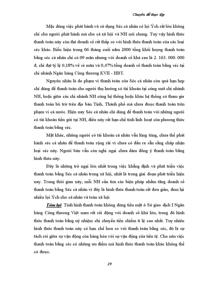 image for page Một số vấn đề nhằm hoàn thiện và phát triển tác thanh toán không dùng tiền mặt tại chi nhánh ngân hàng Công thương KVII- HBT - Hà Nội
