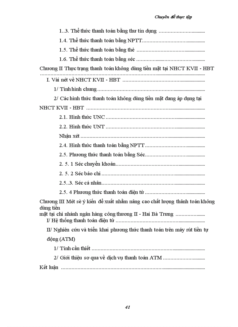image for page Một số vấn đề nhằm hoàn thiện và phát triển tác thanh toán không dùng tiền mặt tại chi nhánh ngân hàng Công thương KVII- HBT - Hà Nội