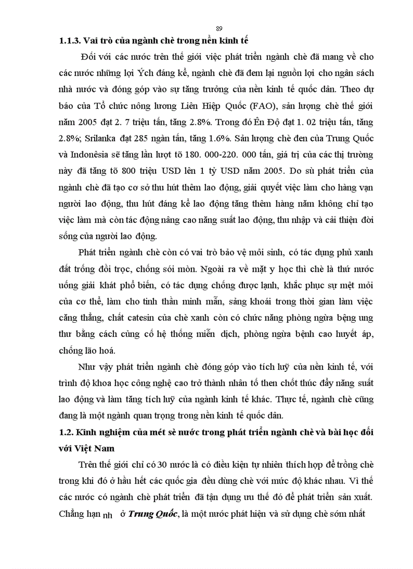 image for page Phát triển ngành chè Việt Nam trong qúa trình hội nhập kinh tế quốc tế