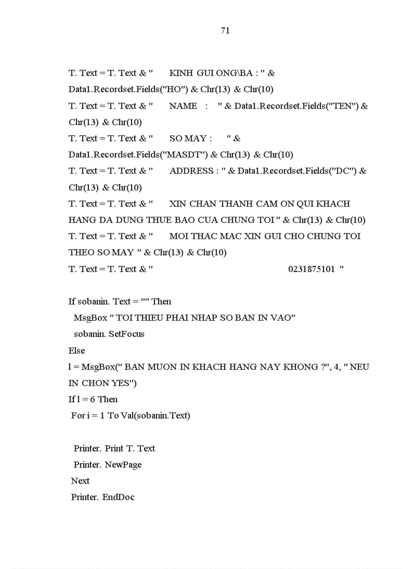 image for page Chương trình quản lí các số điện thoại đã đăng kí thuê bao