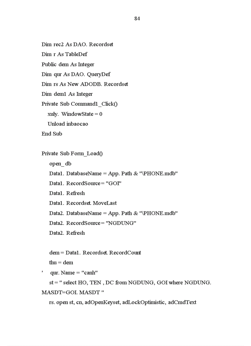 image for page Chương trình quản lí các số điện thoại đã đăng kí thuê bao