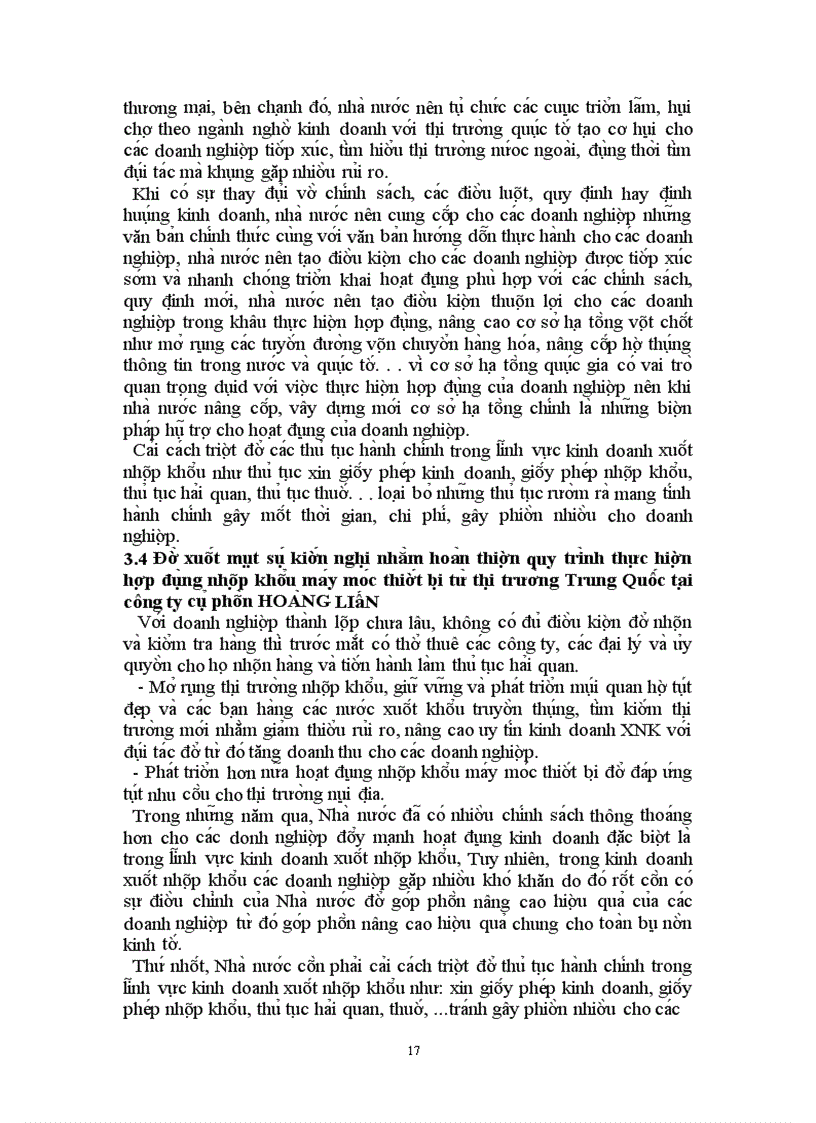 image for page Những rủi ro trong quá trình thực hiện hợp đồng nhập khẩu máy móc thiết bị tại công ty cổ phần Hoàng Liên