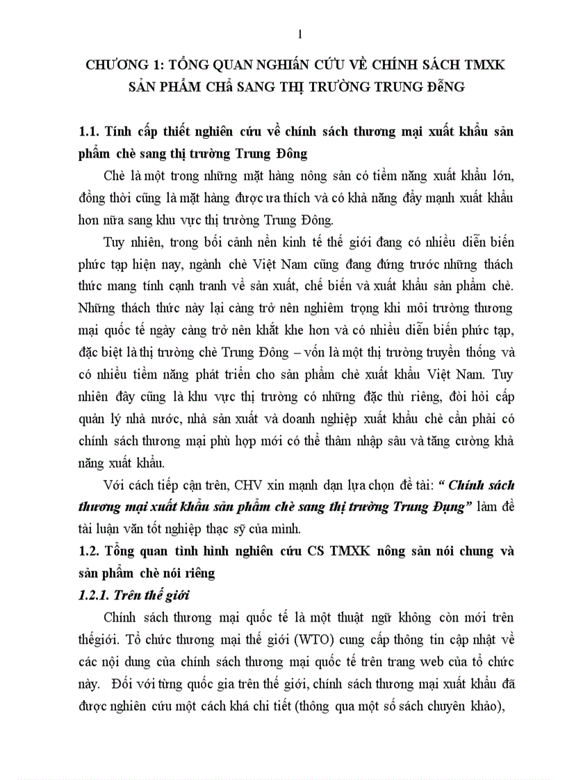 image for page Chính sách thương mại xuất khẩu sản phẩm chè sang thị trường Trung Đông