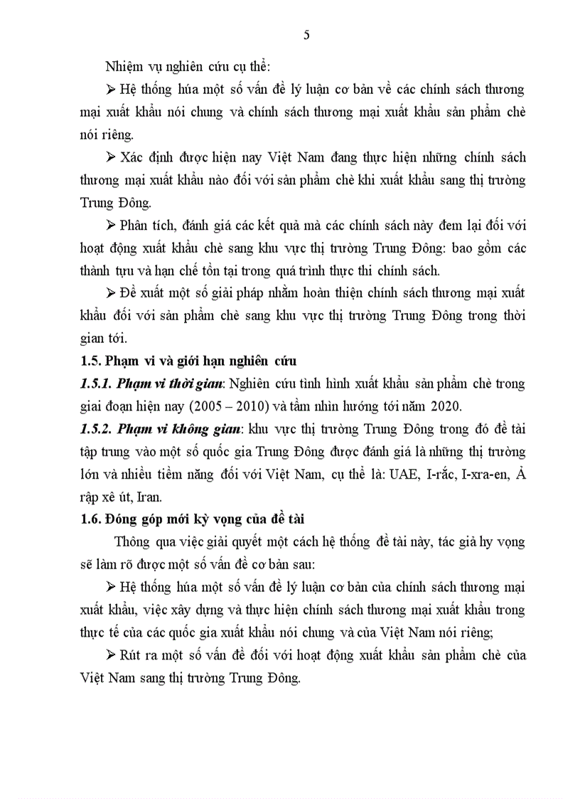 image for page Chính sách thương mại xuất khẩu sản phẩm chè sang thị trường Trung Đông