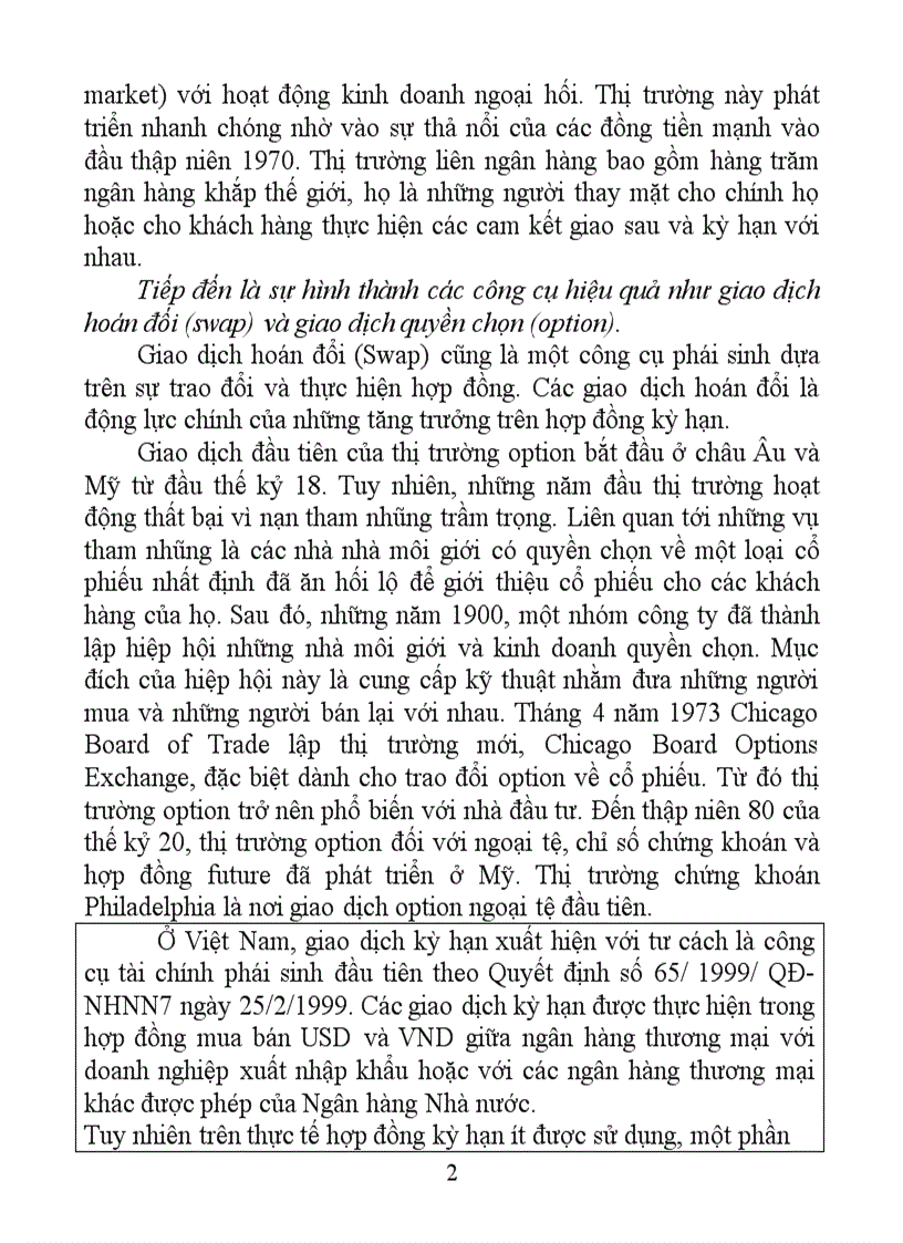 image for page Thị trường kì hạn - tổ chức và quản trị giao dịch