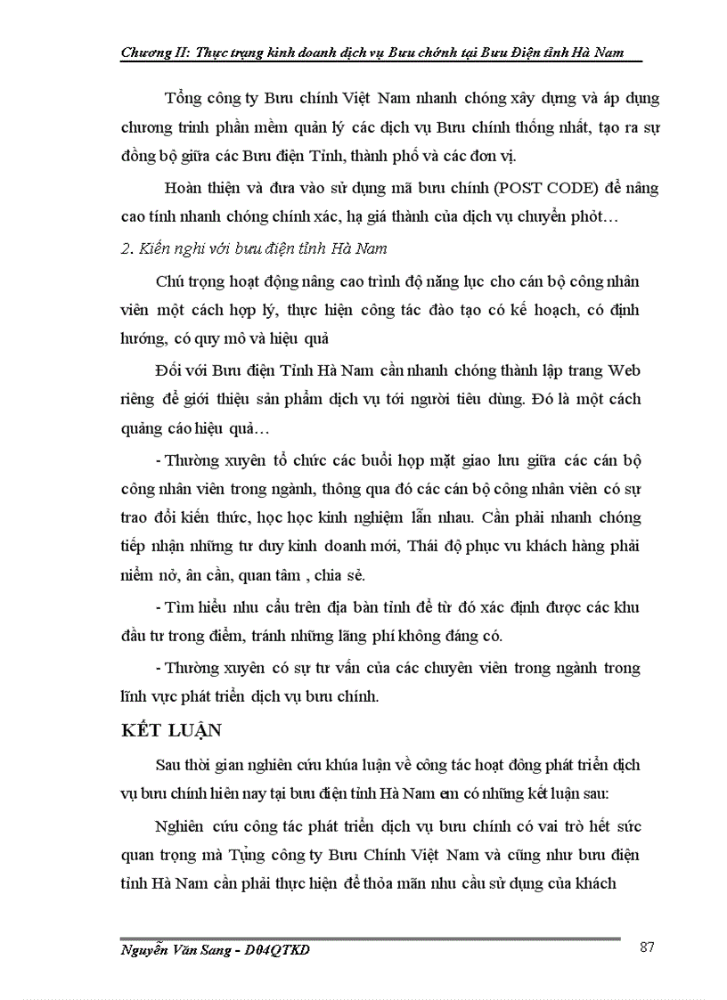 image for page Một số giải pháp phát triển dịch vụ bưu chính tại bưu điện tỉnh Hà Nam