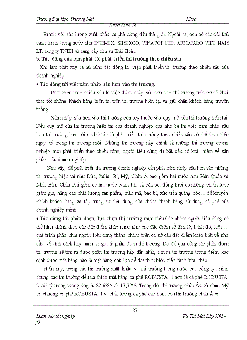 image for page Một số giải pháp nhằm hạn chế ảnh hưởng của lạm phát tới phát triển thị trường mặt hàng cà phê của công ty thực phẩm Miền Bắc.