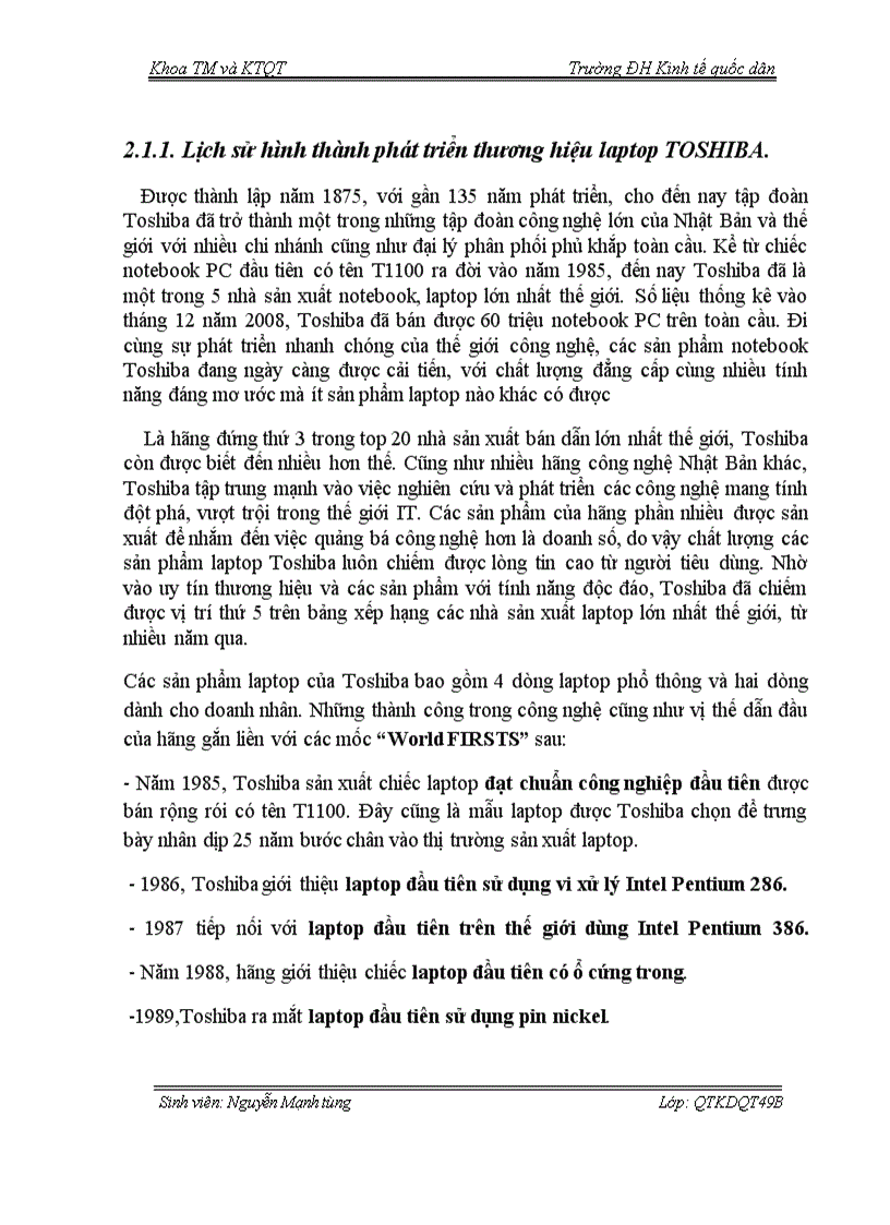 image for page Vận dụng mô hình cạnh tranh của M. Porter để phân tích tình hình cạnh tranh của laptop TOSHIBA trên thị trường Việt Nam