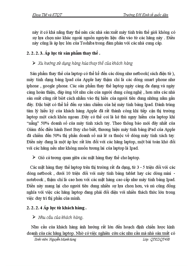 image for page Vận dụng mô hình cạnh tranh của M. Porter để phân tích tình hình cạnh tranh của laptop TOSHIBA trên thị trường Việt Nam