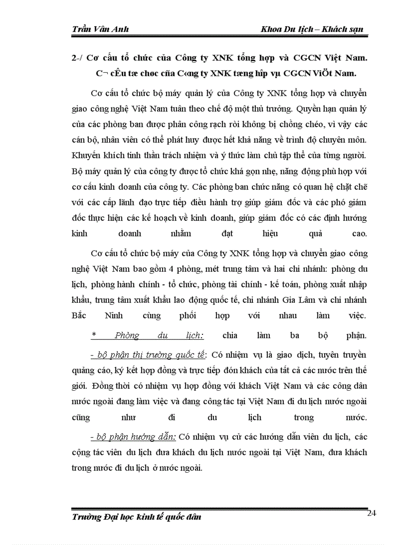 image for page Thực trạng hoạt động kinh doanh lữ hành của công ty XNK tổng hợp và chuyển giao công nghệ Việt Nam