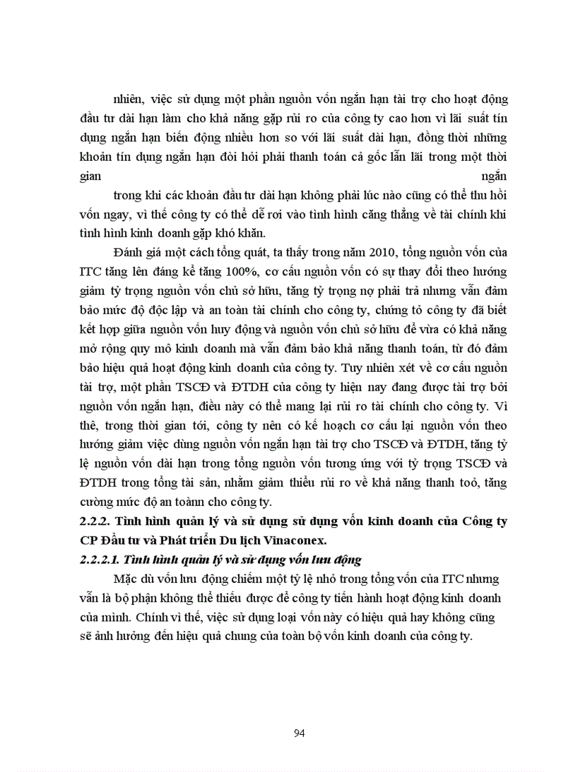 image for page Giải pháp nâng cao hiệu quả sử dụng vốn kinh doanh của Công ty Cổ phần đầu tư và phát triển du lịch VINACONEX – ITC
