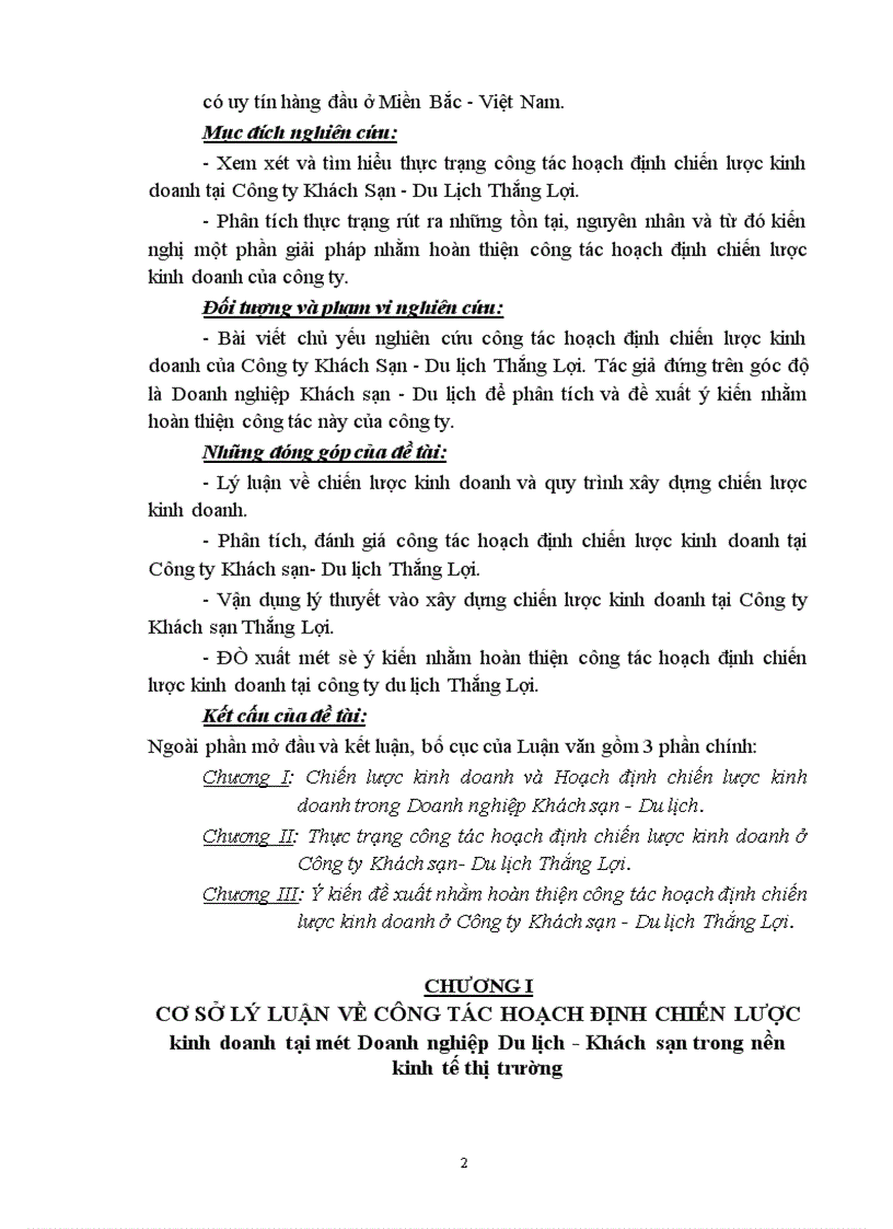 image for page Cơ sở lý luận về công tác hoạch định chiến lược kinh doanh tại một Doanh nghiệp Du lịch-Khách sạn trong nền kinh tế thị trường
