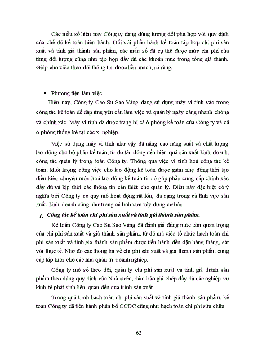 image for page Một số nhận xét và ý kiến đề xuất nhằm hoàn thiện công tác kế toán tập hợp chi phí sản xuất và tính giá thành sản phẩm ở Công ty Cao su Sao vàng hà nội.