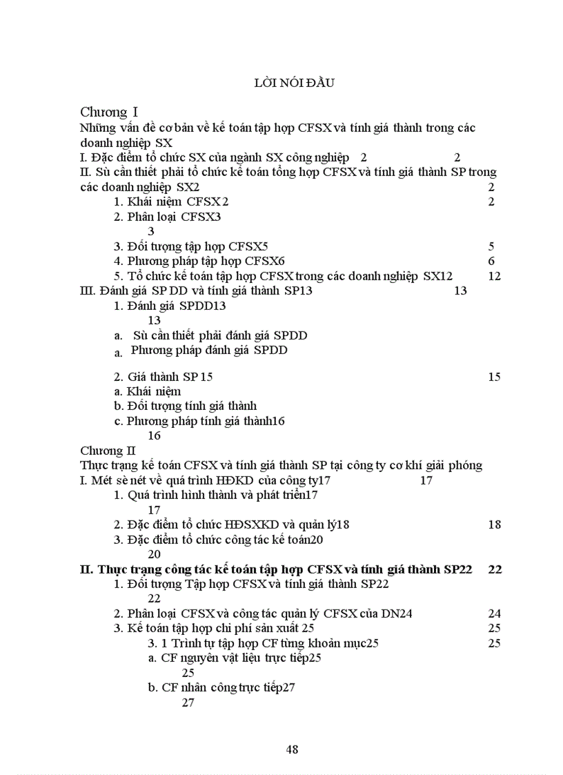 image for page Một số nhận xét và kiến nghị về công tác kế toán chi phí sản xuất và tính giá thành sản phẩm tại Công ty Cơ khí Giải Phóng.