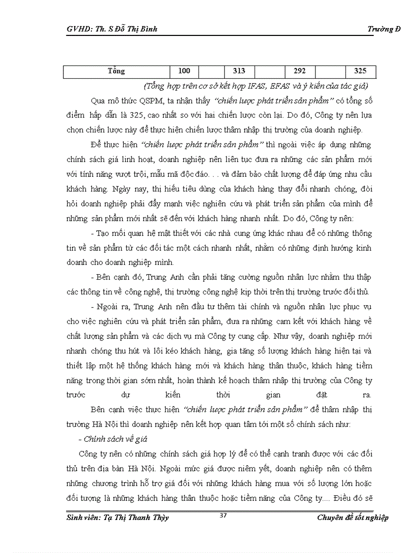image for page Phân tích TOWS chiến lược thâm nhập thị trường của Công ty TNHH đầu tư phát triển Trung Anh tại Hà Nội
