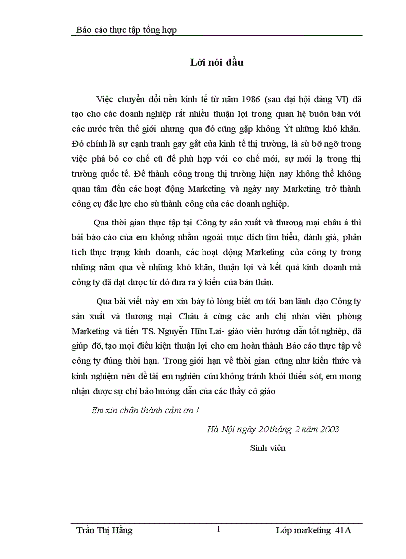 image for page Báo cáo thực tập tại Công ty sản xuất và thương mại châu á