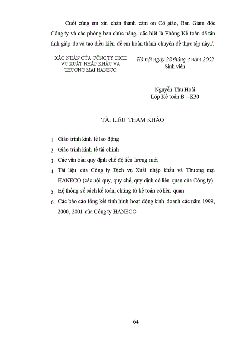 image for page Phương hướng hoàn thiện kế toán tiền lương và các khoản trích theo lương tại Công ty HANECO.