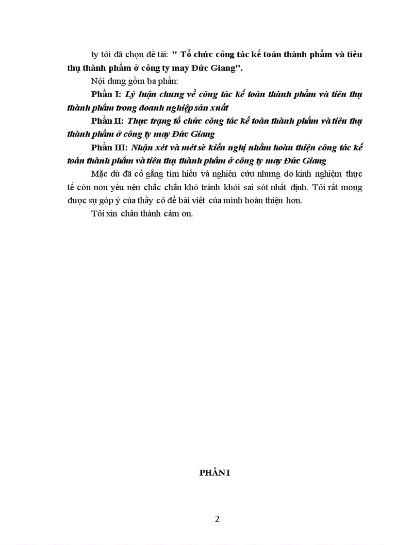 image for page Tổ chức công tác kế toán thành phẩm và tiêu thụ thành phẩm ở công ty may Đức Giang