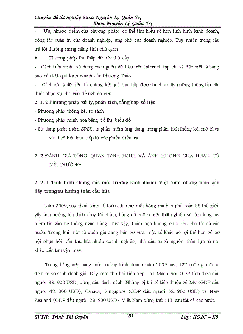 image for page Nghiên cứu ảnh hưởng của môi trường kinh doanh đến công tác quản trị của công ty TNHH TM và DV Phương Thảo