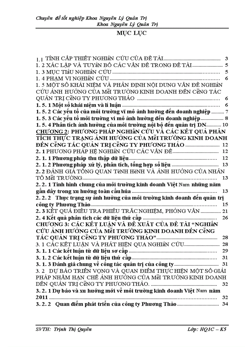 image for page Nghiên cứu ảnh hưởng của môi trường kinh doanh đến công tác quản trị của công ty TNHH TM và DV Phương Thảo