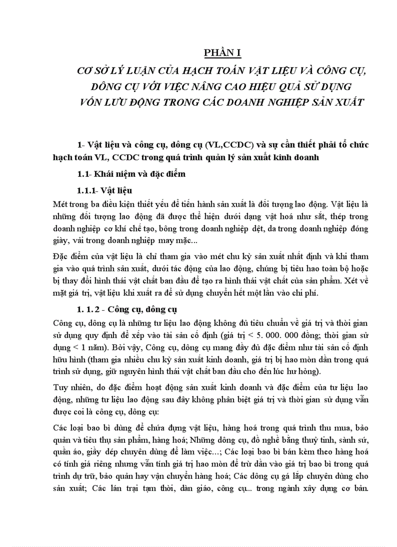 image for page Hạch toán vật liệu và công cụ, dụng cụ với việc nâng cao hiệu quả sử dụng vốn lưu động tại Công ty In Công đoàn Việt Nam