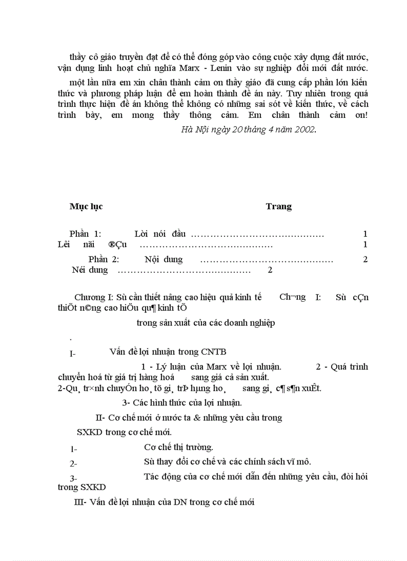 image for page Vấn đề lợi nhuận với việc nâng cao hiệu quả kinh tế trong sản xuất của các doanh nghiệp nước ta hiện nay