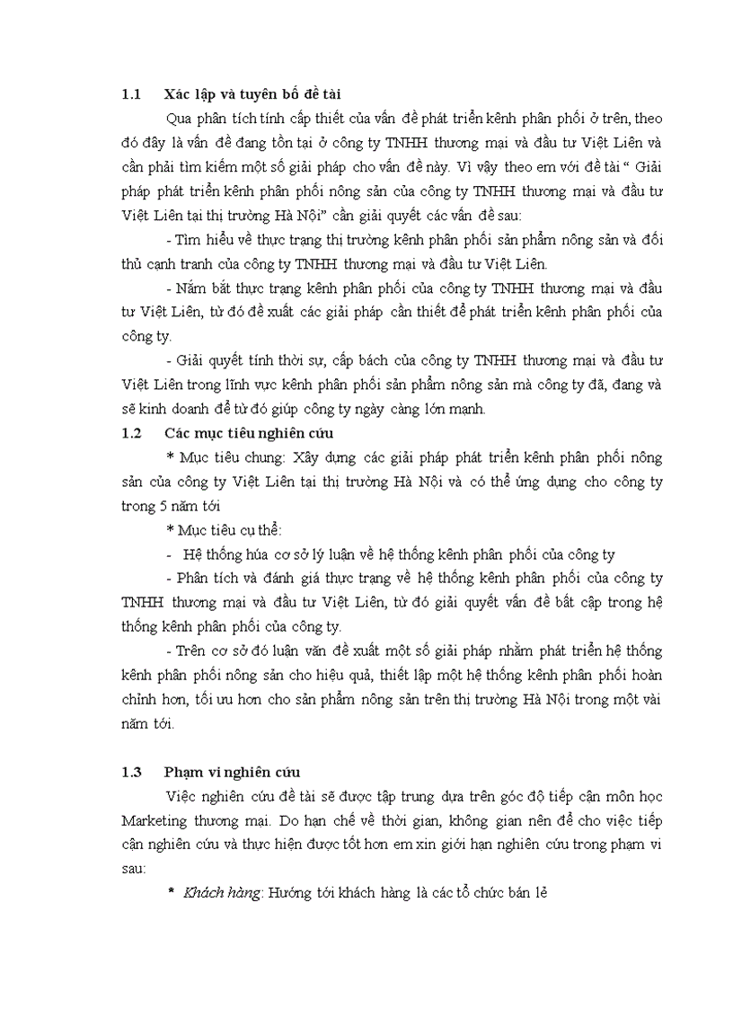 image for page Giải pháp phát triển kênh phân phối nông sản của công ty TNHH thương mại và đầu tư Việt Liên