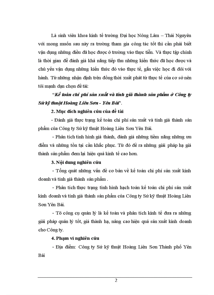 image for page Kế toán chi phí sản xuất và tính giá thành sản phẩm ở Công ty Sứ kỹ thuật Hoàng Liên Sơn - Yên Bái