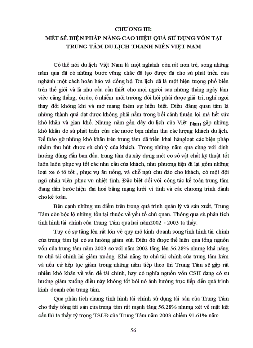image for page Phân tích tình hình tài chính và giải pháp nhằm nâng cao khả năng tài chính tại trung tâm du lịch thanh niên việt nam
