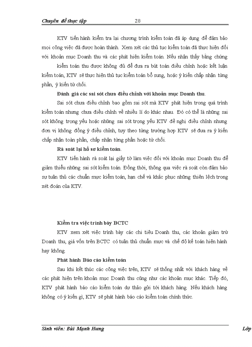 image for page Vận dụng quy trình kiểm toán vào kiểm toán khoản mục doanh thu trong kiểm toán báo cáo tài chính tại công ty TNHH kiểm toán và tư vấn thực hiện.
