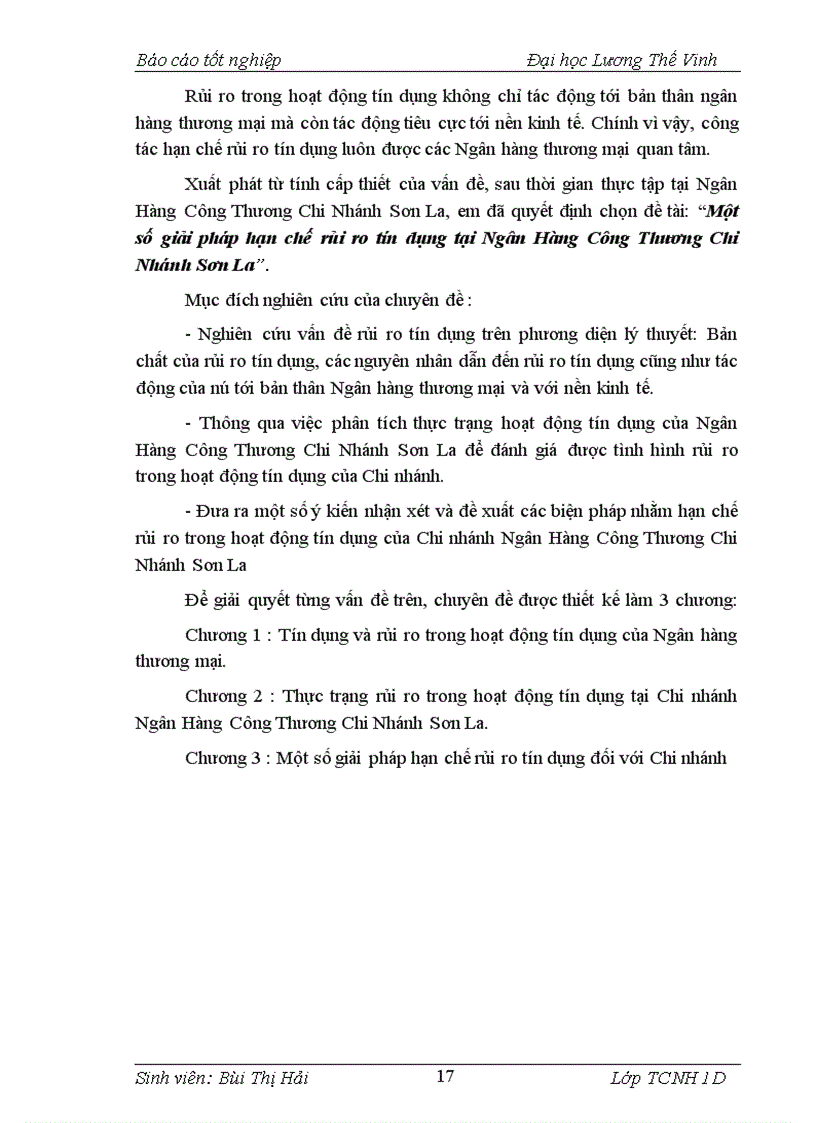 image for page Giải pháp phòng ngừa rủi ro tín dụng tại Chi Nhánh Ngân Hàng Công Thương Sơn La