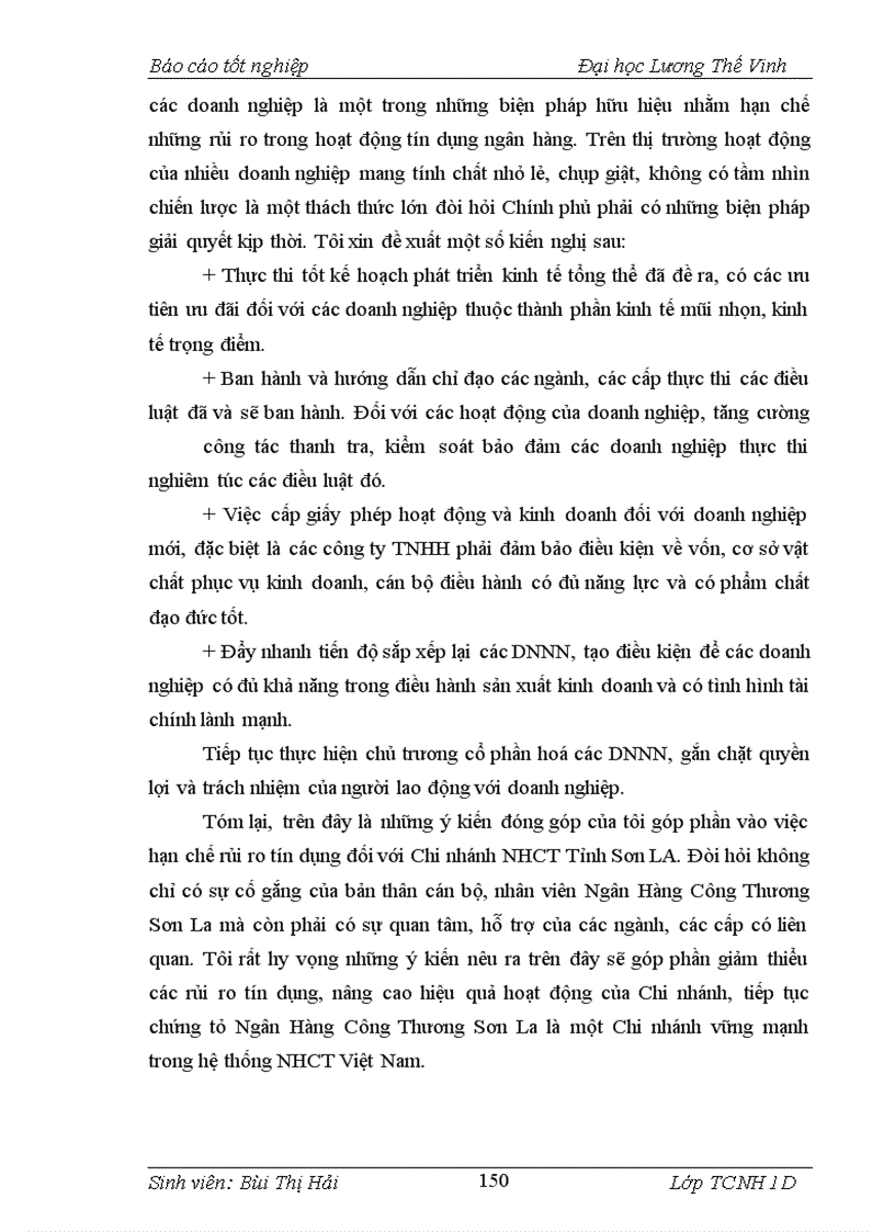 image for page Giải pháp phòng ngừa rủi ro tín dụng tại Chi Nhánh Ngân Hàng Công Thương Sơn La