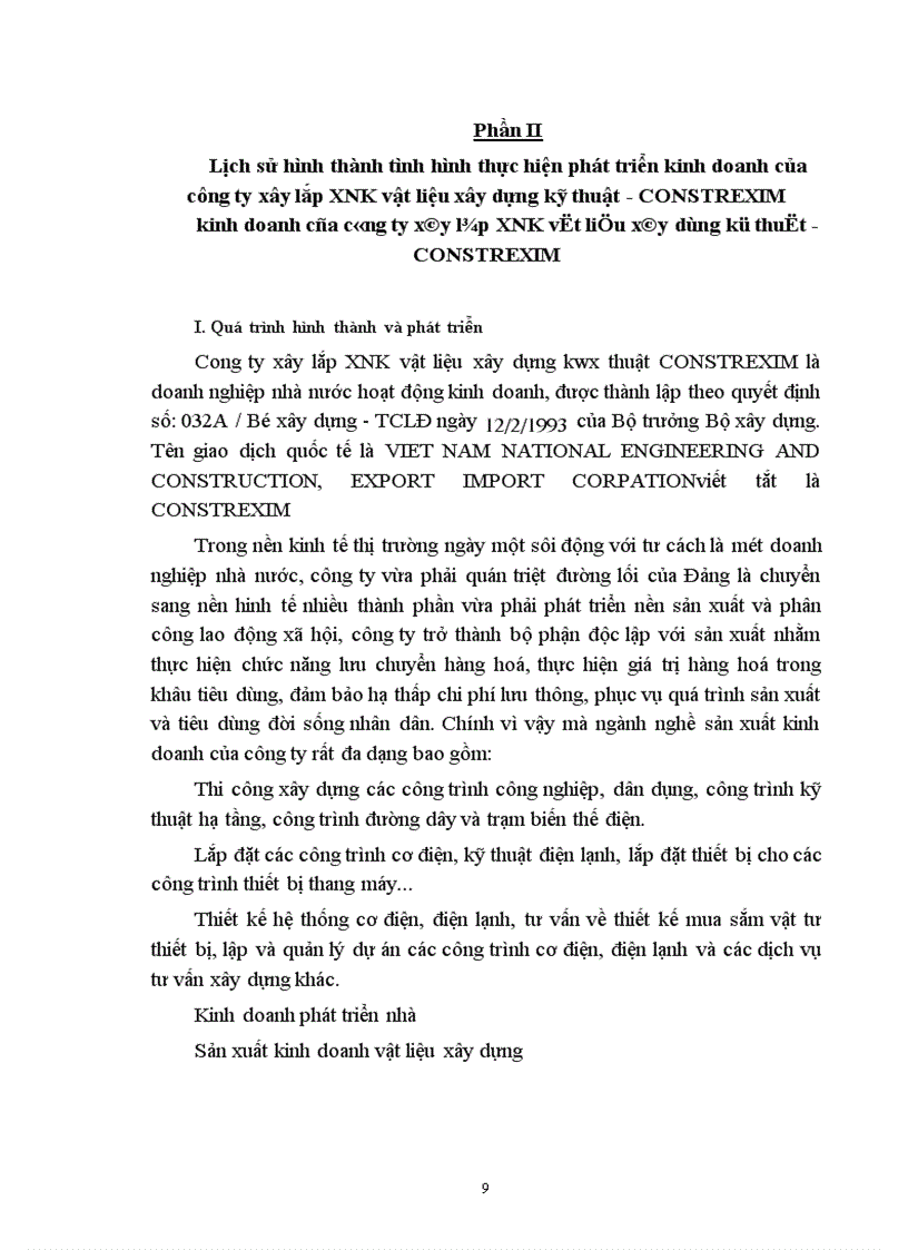 image for page Tình hình thực hiện phát triển kinh doanh của công ty xây lắp XNK vật liệu xây dựng kỹ thuật - CONSTREXIM