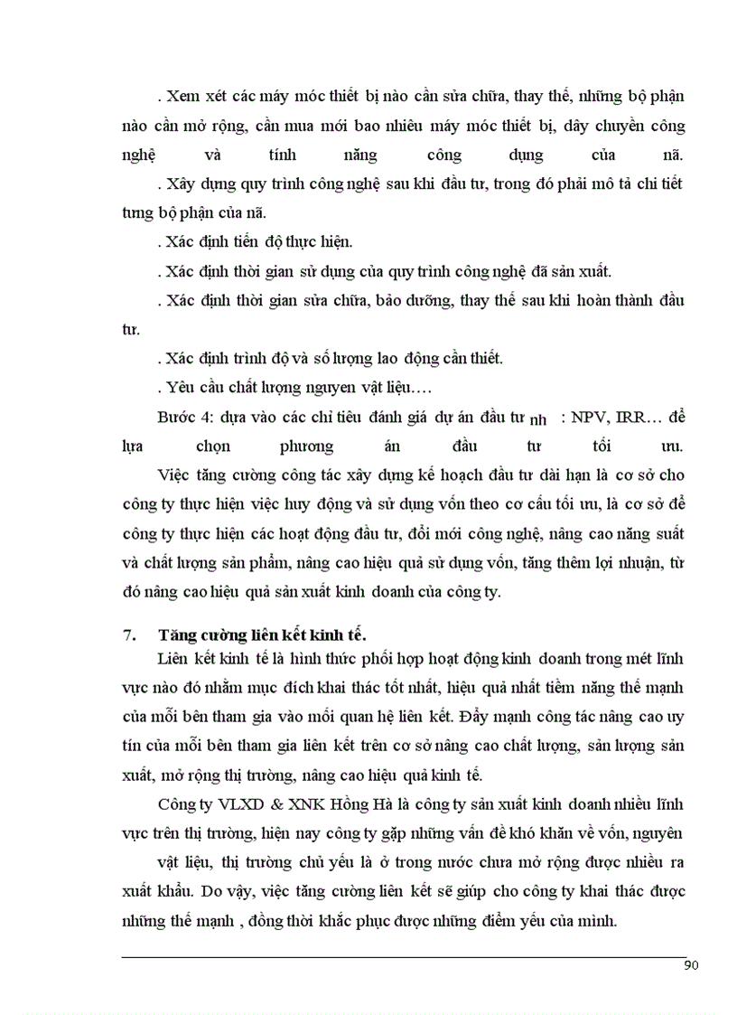 image for page Đầu tư nâng cao hiệu quả sản xuất kinh doanh ở công ty VLXD & XNK Hồng Hà