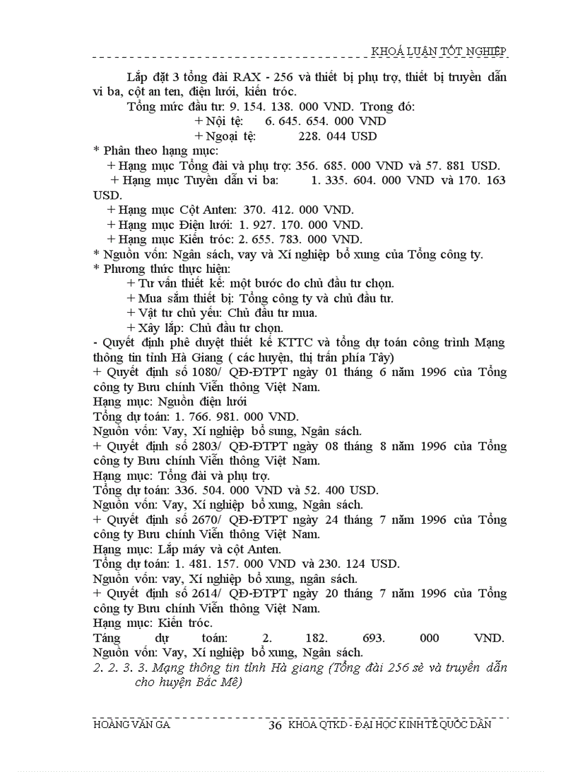 image for page Giải pháp hoàn thiện kế hoạch phát triển mạng lưới viễn thông tại Tỉnh Hà Giang giai đoạn 2003 - 2005